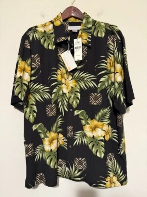 🌸 Camisa Hawaiana Edición Quiksilver XL Para Hombres 100% Seda Camisa de Campamento 🌺 Precio de venta sugerido por el fabricante: $89 Foto 1 de 4