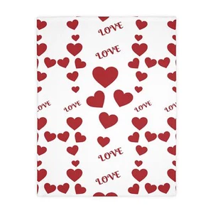 Velveteen Microfiber Blanket Hearts,  (Two-sided print) - Picture 1 of 13