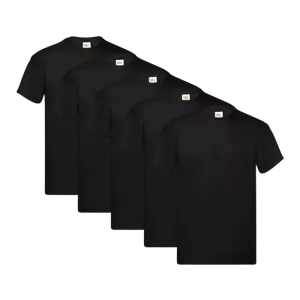 Pack 5 Camisetas Fruit Of The Loom Original - Negro - Imagen 1 de 5