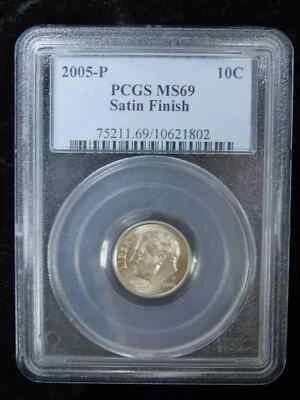 2005-P 10c Roosevelt Dime - PCGS MS69 Satin Finish  - Image 1 of 4
