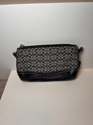 Borsa da polso piccola con logo Coach Nero Grigio
