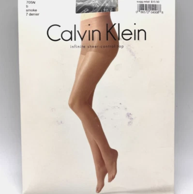 Calvin Klein Smoke Infinite Sheer Control Top Pantyhose Sz B 705N Nylons - Image 1 of 4