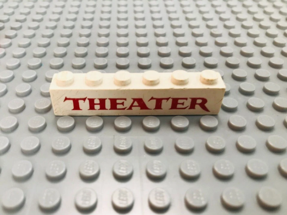 LEGO Baustein bedruckt 3009 px43 THEATER weiß 1x6 System City Hausbau Stadt - Bild 1 von 1