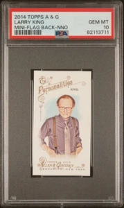 LARRY KING 2014 TOPPS ALLEN GINTER MINI FLAG BACK /25 PSA 10 GEM MINT POP 1 MG - Picture 1 of 1