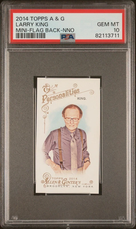 LARRY KING 2014 TOPPS ALLEN GINTER MINI FLAG BACK /25 PSA 10 GEM MINT POP 1 MG - Image 1 of 1