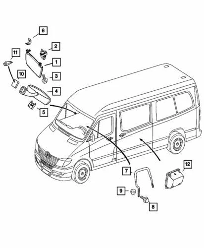 Parasol izquierdo negro genuino Mopar 2007-2009 Dodge Sprinter 3500 1GY42KDVAA Foto 1 de 1