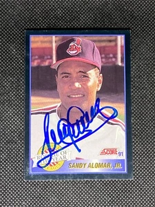 Sandy Alomar Jr. Cleveland Indians 1991 Score Signed Auto Card #879 ~ COA - Picture 1 of 3