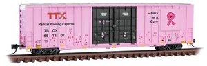 Micro-Trains MTL Escala N 60 ft Caja Coche TTX Rosa "Concientización sobre el Cáncer de Mama" #661307 - Imagen 1 de 1