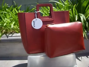 Staud Shirley Leder Beuteltasche Tasche cognac abnehmbare Innentasche Crossbody Riemen 295 $ - Bild 1 von 20