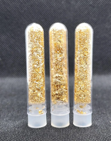 Set of 3 - Gold Leaf Flake - Vial and Tube Cover