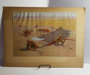FREDERIC REMINGTON "THE SHADOWS AT THE WATER HOLE" ORIGINAL ARTIST'S PROOF 1908