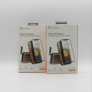 Lot of 2 Phunkee Tree Solar Wireless Charging Power Bank Sealed - Picture 1 of 3