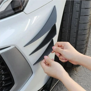 6 x Car Front Bumper Canards Diffuser Lip Splitter Fins Carbon Fiber Accessories - Picture 1 of 15