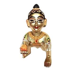 Brass Ashtadhatu Lord Laddu Gopal Ji Idol ( Size: 2 Inch Height ) - Picture 1 of 3