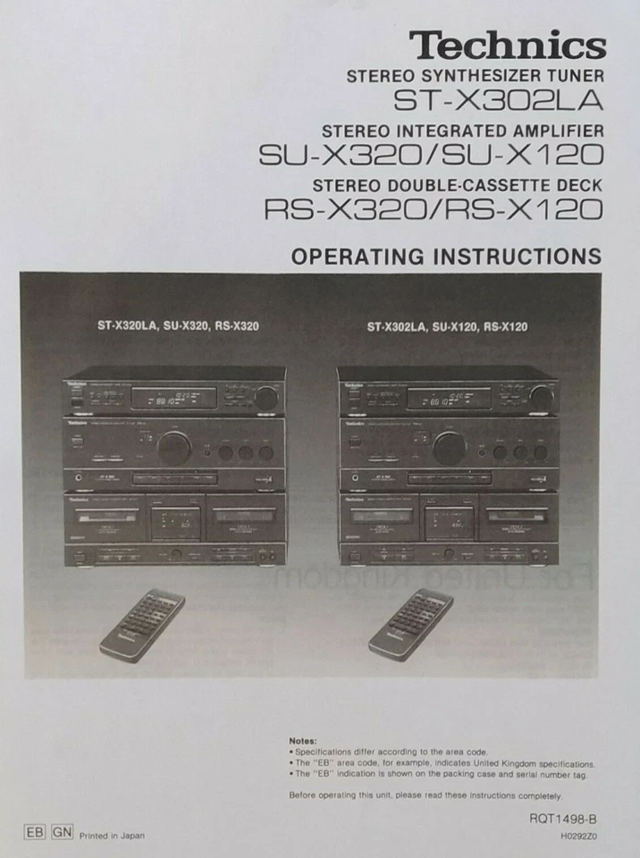 Technics ST-X302LA - SU-X320 / SU-X120 - RS-X320 / RS-X120 - USER MANUAL  - Image 1 of 1