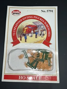 Model Power 5791 Scenery Layout HO Unpainted Sitting Figures W/Benches Set of 72 - Picture 1 of 2