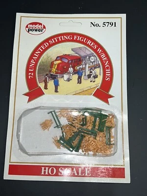 Model Power 5791 Scenery Layout HO Unpainted Sitting Figures W/Benches Set of 72 - Image 1 of 2