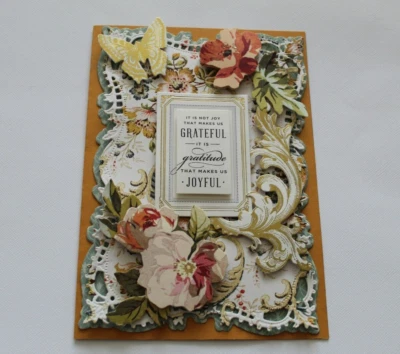 Anna Griffin Like " Grateful" Fall & Friendship Handmade Card 3D New - Image 1 of 2