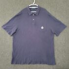 Ralph Lauren Polo Shirt Mens 2Xl 2Xb Blue Cotton Linen Crest Logo Short Sleeve