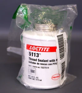1527514 Loctite Thread Sealant, 1 pt., Brush Can, White, 16 oz. - Picture 1 of 3