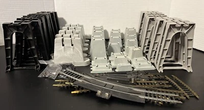 Lot Of 50+ Pieces- 29 Concrete Risers, 20 Lionel 110 Trestles-3 Bachman Switches - Image 1 of 4