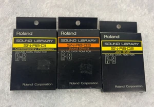 Lot of 3 Roland Sound Library R-8 Sound Data Rom Cartridges SN-R8-01 SN-R8-02 SN - Picture 1 of 5