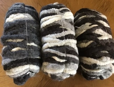 100% пряжа для ковра альпаки лот из 3 мотков настолько мягких черных, серых, цвета слоновой кости 75 ярдов Ea - Изображение 1 из 4