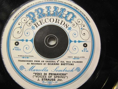 BETTINI CYLINDER 1900 New Zealand MARCELLA SEMBRICH Strauss VOCI DI PRIMAVERA - Image 1 of 2