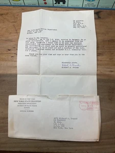 Carta del 24 de mayo de 1960 a la policía del estado de Nueva York para unirse al ejército Richard Dvorak B60 - Imagen 1 de 7