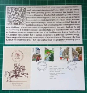 1985 Royal 350th Anniversary VIST FDC Aylesbury FDI - Picture 1 of 3