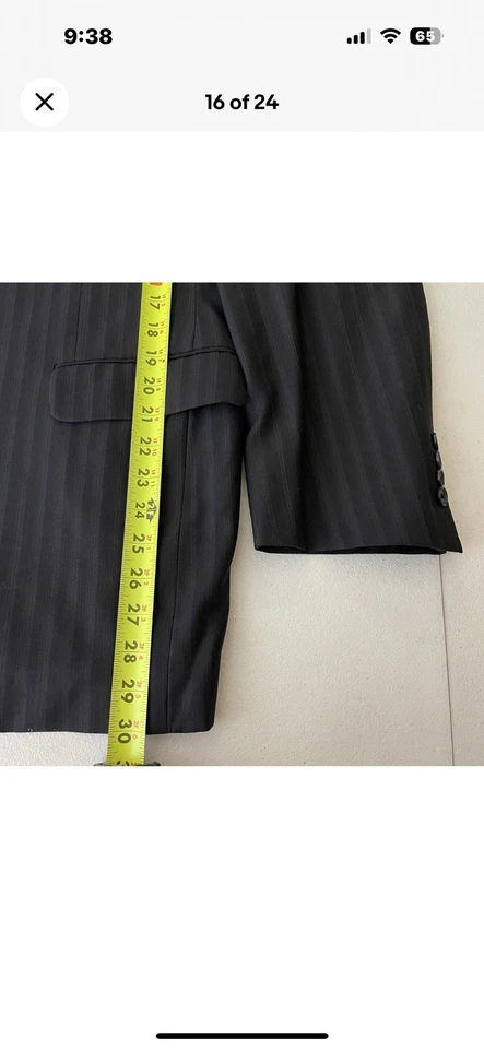 Traje Jack Victor 2 Piezas Hombre 48R 40x30 Azul Rayas 100s Lana Doble Ventilación Foto 1 de 4