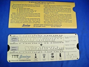 ITT Jennings Radio Pi Network Tank Circuit Calculator (Free & Fast Shipping!) - Picture 1 of 5