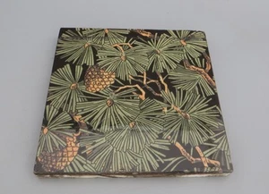 Victorian Antique Minton's China Works Tile - Pine Cones & Fir Tree Pattern 1904 - Picture 1 of 19