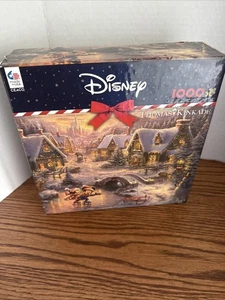 Thomas Kinkade DISNEY Mickey & Minnie Mouse Christmas Holiday Puzzle 1000 Piece - Picture 1 of 4