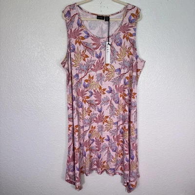 Nicole Miller Dress Womens 3X Floral Hankercheif Hem Stretch Comfy Plus Size NEW - Изображение 1 из 4