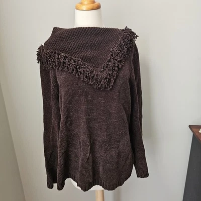 Suéter de Colección Hampshire Studio Chenille Flecos Capucha XL Marrón Foto 1 de 4