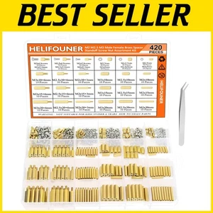 Durable Brass Standoffs and Screws Kit - 420 Pieces M2 M2.5 M3 with Tweezers - Picture 1 of 10