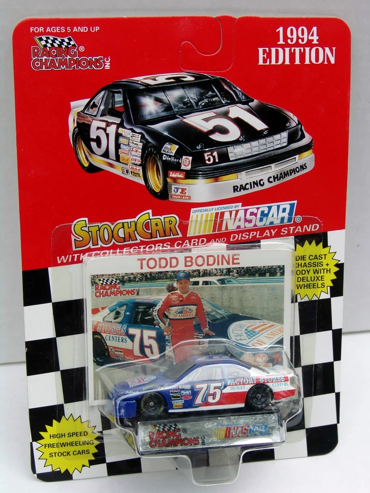 Coche de stock Todd Bodine #75 Factory Stores of America 1994 Ford NASCAR escala 1:64 Foto 1 de 1