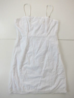 NWT Japna 100% Cotton White Embroidered Pineapple Tank Slip Sun Dress Medium - Image 1 of 4