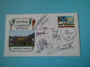 busta Inter 13 scudetto, con fr. commem. e annullo tematico 1giorno. firmata - Foto 1 di 2