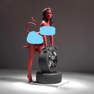 Tire Demon Girl 3D Printing Unpainted Figure Model GK Blank Kit New In Stock - Picture 1 of 6