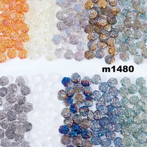 China Glass ROSE Beads MIXED COLORS AB 12.5x14x9mm Lot of 20 M1480 - Picture 1 of 1