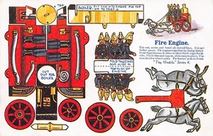 James Henderson "Toy Models" Series 4 Fire Engine Cutout Postcard - Picture 1 of 2