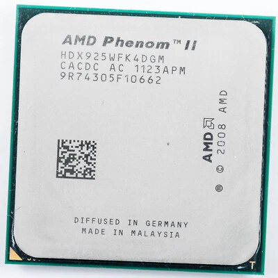 AMD Phenom II X4 925 HDX925WFK4DGI AM3 Deneb 6MB 2.8GHz Quad Core Processor  - Image 1 of 3