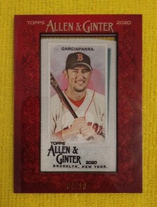 2020 Topps Allen & Ginter Red Framed Silk Mini Cloth Norman Garciaparra #04/10