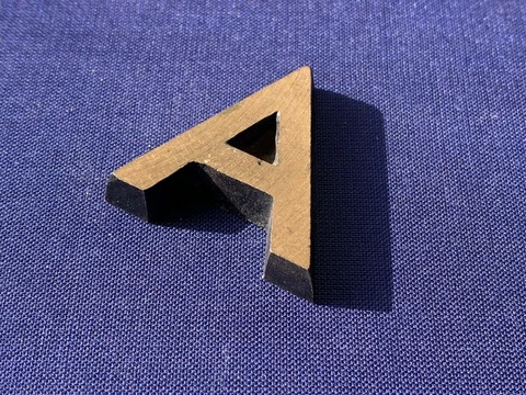 Letter A Vintage 1980's Metal Letters Made in Europe Hand Made 3D FREE POST Cover
