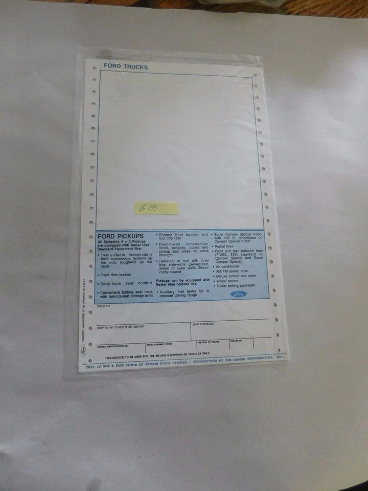 Ford Bronco F100 1977 F150 F250 F350 Econoline Club Wagon Rancher pegatina de ventana Foto 1 de 1