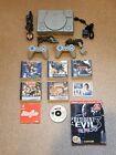 PS1 Console With 7 Games Incl Resident Evil 1&amp;3 Doom Controllers Memory Card ETC
