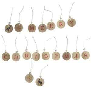 MERRY CHRISTMAS WOODEN HANGING LETTERS WITH BEAD
