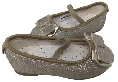 Carter's Toddler Girl's Big Bow Slip On Dress Shoes Gold/Sparkle Size:8 88A - Image 1 of 4